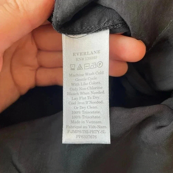 Everlane The Party of One Jumpsuit Black Elastic Sleeveless Romper Pocket Medium - Picture 11 of 13